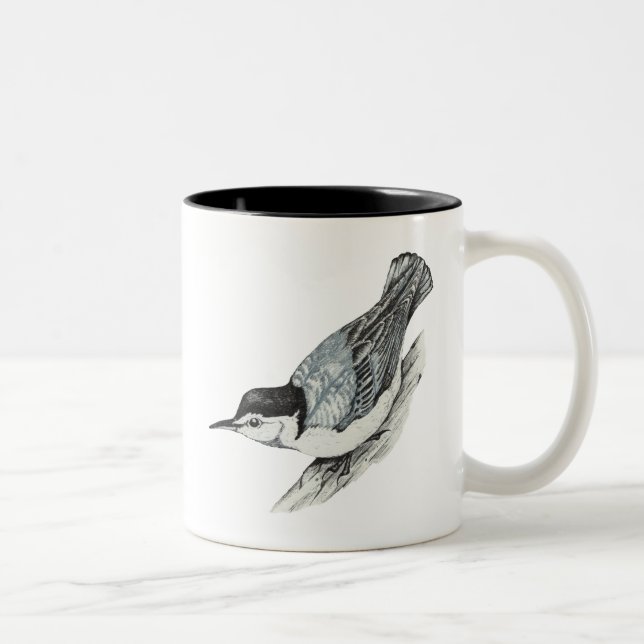 2 Couleurs Tasse blanche de sittelle de Breasted (Droit)