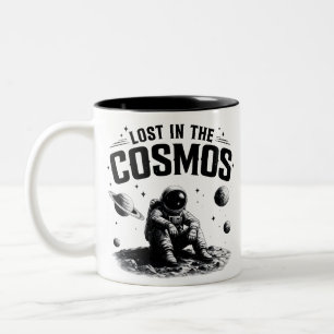 2 Couleurs Tasse blanche et noire Astronaute Perdu dans le Co
