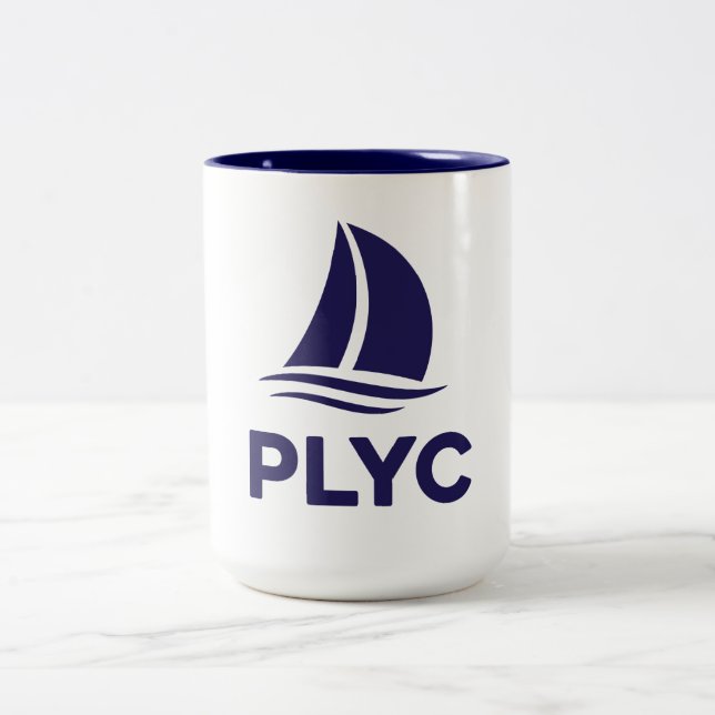 2 Couleurs Tasse blanche PLYC avec intérieur marine  (Centre)