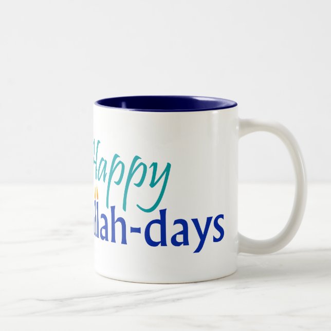 2 Couleurs Tasse Bleu-rayée parjours heureux (Droit)