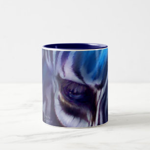 2 Couleurs Tasse bleue d'art de zèbre
