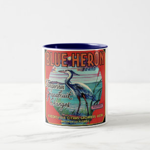 2 Couleurs tasse bleue de marque de héron