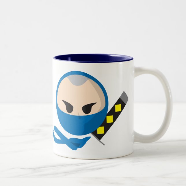 2 Couleurs Tasse bleue de Ninja (Droit)