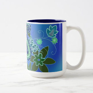 2 Couleurs Tasse bleue de Paisley