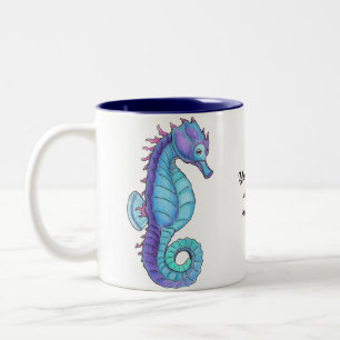 2 Couleurs Tasse bleue d'hippocampe