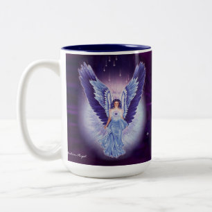 2 Couleurs Tasse bleue glorieuse d'ange de saphir