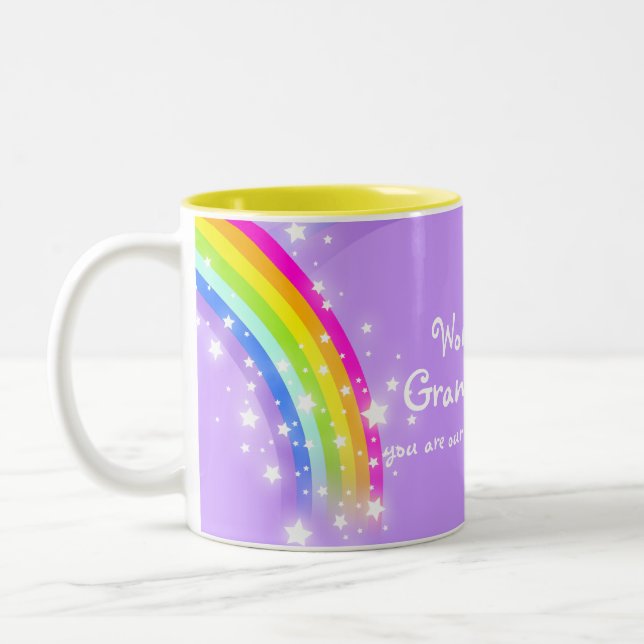 2 Couleurs Tasse bleue violette d'arc-en-ciel merveilleux de (Gauche)