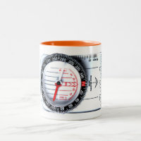 Tasse - boussole de course d'orientation