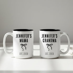 2 Couleurs Tasse Cadeau avec Nom Personnalisé pour Maman, Mam