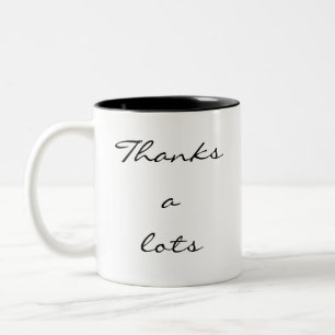2 Couleurs Tasse cadeau deux tons avec remerciement en écritu