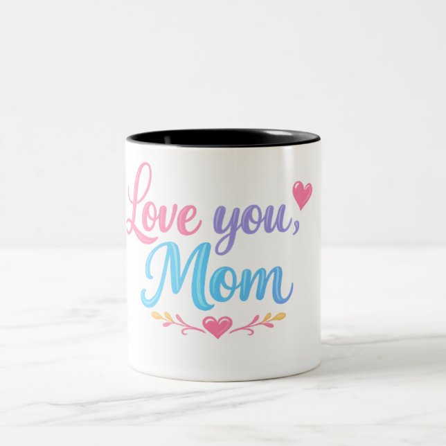 2 Couleurs Tasse Cadeau Love You Maman (Centre)