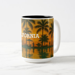 2 Couleurs Tasse Californie Sunset – Vibrations de plage trop