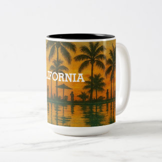 2 Couleurs Tasse Californie Sunset – Vibrations de plage trop