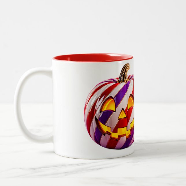 2 Couleurs Tasse Candy Stripe Pumpkin I (Gauche)