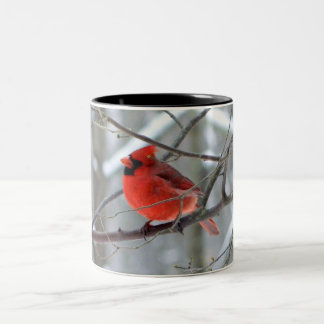 2 Couleurs Tasse cardinale rouge d'hiver
