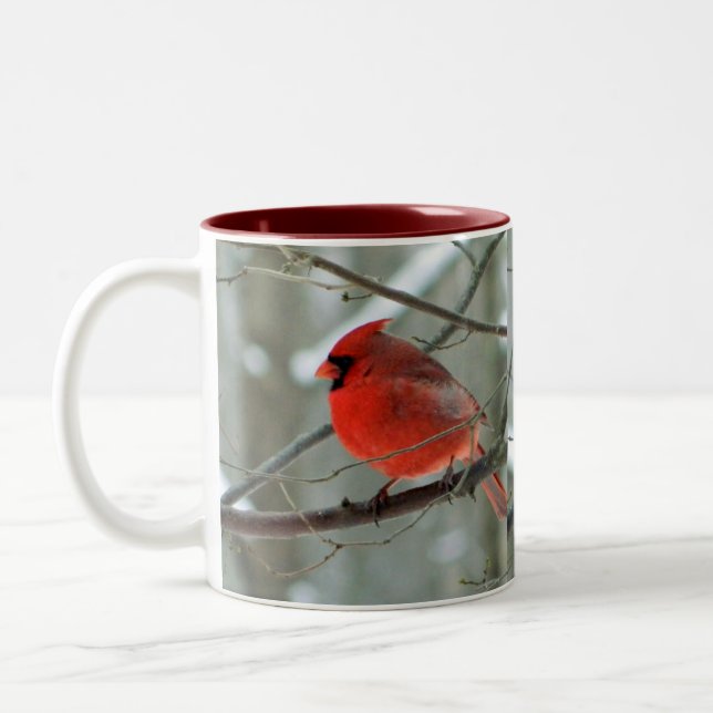 2 Couleurs Tasse cardinale rouge gaie (Gauche)