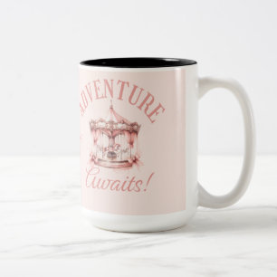 2 Couleurs Tasse carrousel personnalisée "L'aventure vous att