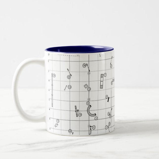 2 Couleurs Tasse Carte de parcours à thème d'agilité (Gauche)