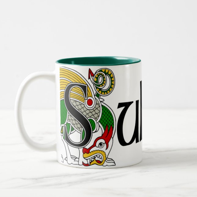 2 Couleurs Tasse celtique de dragon de Sullivan (Gauche)