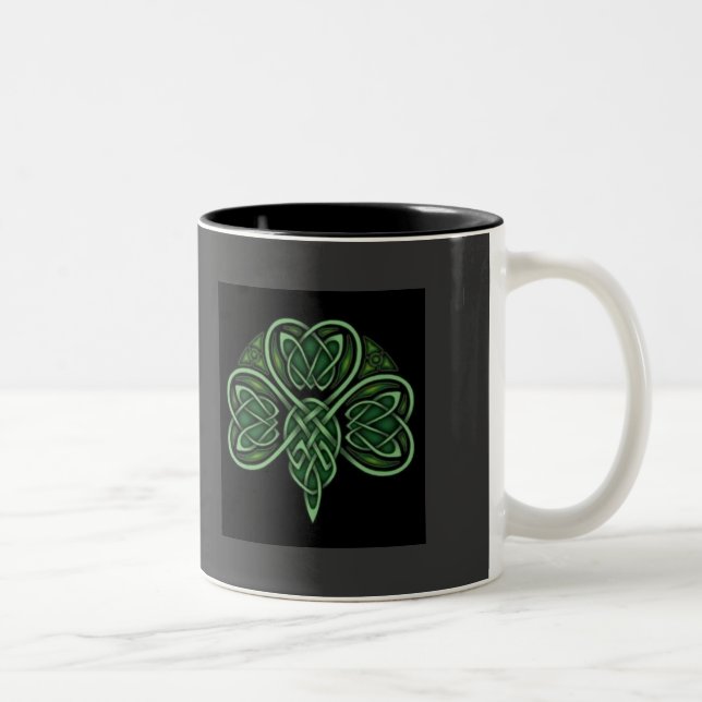 2 Couleurs Tasse celtique de shamrock de noeud (Droit)