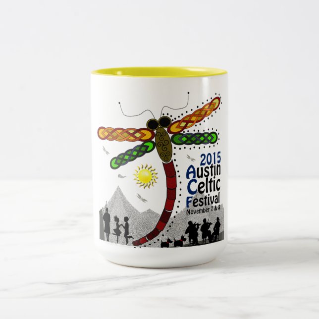 2 Couleurs Tasse celtique du festival 2015 d'Austin (Centre)