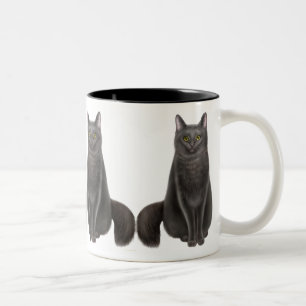 2 Couleurs Tasse chanceuse de chats noirs