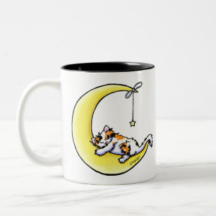 2 Couleurs Tasse Chat Calicot Amour Lunaire