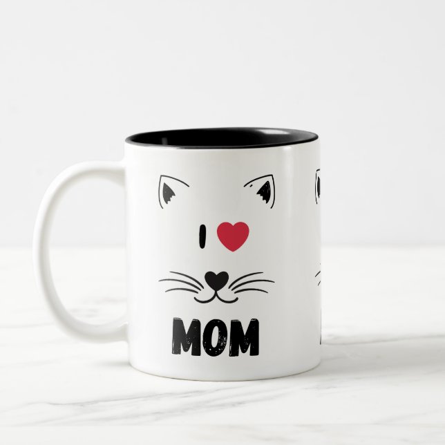 2 Couleurs Tasse chat j'aime maman (Gauche)
