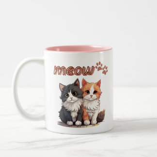 2 Couleurs Tasse Chat Miaou