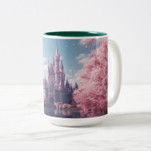 Tasse Château de Conte de Fées avec Fleurs de Ceri