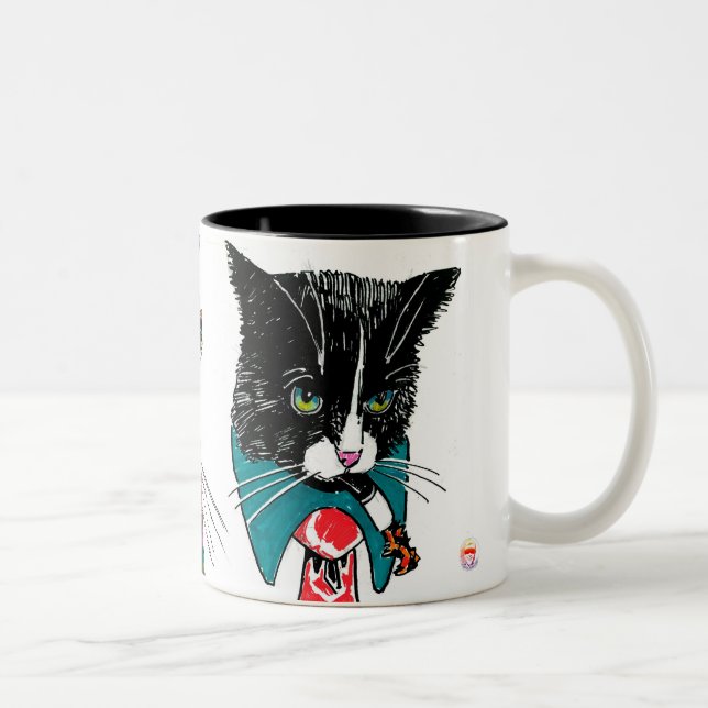 2 Couleurs Tasse Chats d'Affaires (Droit)