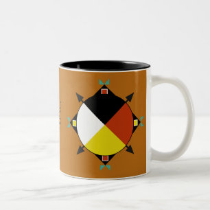 2 Couleurs Tasse cherokee de quatre directions