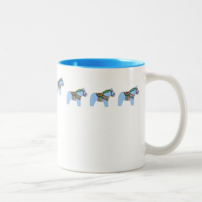 2 Couleurs Tasse Cheval Bleu (Droit)