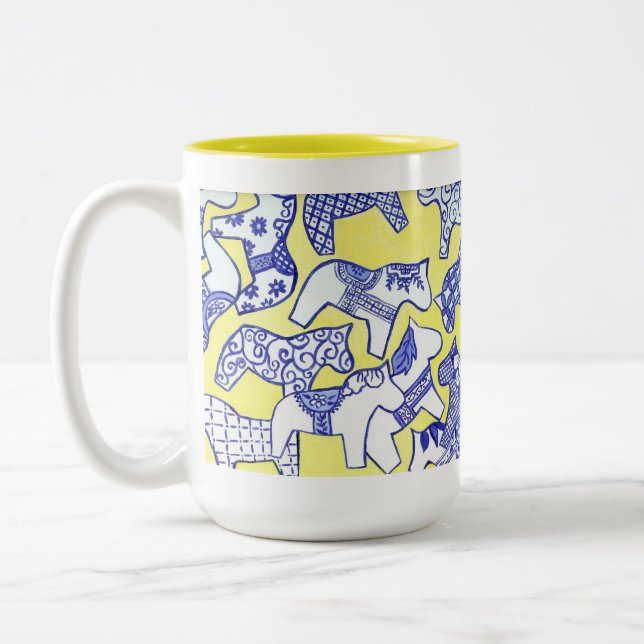2 Couleurs Tasse Cheval de Dala (Gauche)