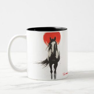 2 Couleurs Tasse Cheval de Feu Lune Rouge