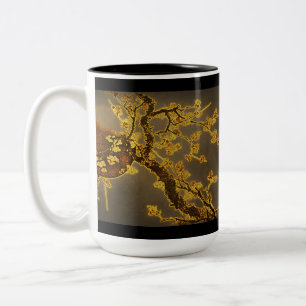 2 Couleurs Tasse chinoise de fleurs de RAM, de lune et de