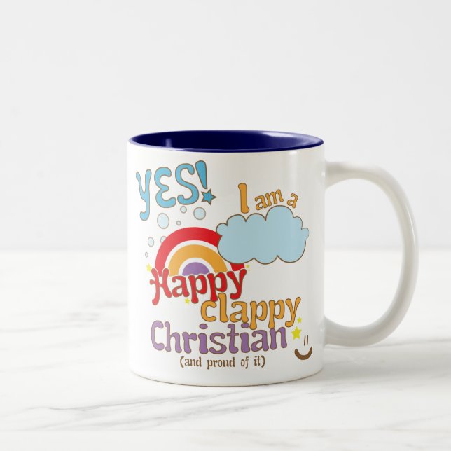 2 Couleurs Tasse chrétienne : Chrétien heureux de Clappy (Droit)