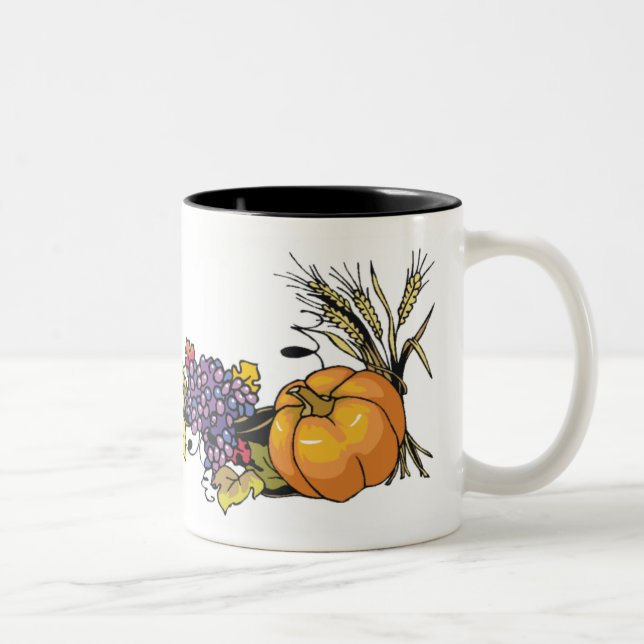 2 Couleurs Tasse - citrouille d'automne (Droit)