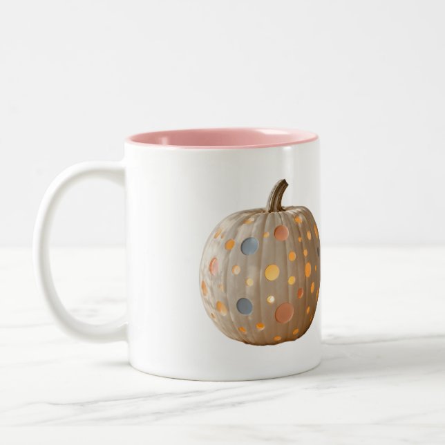 2 Couleurs Tasse Citrouille Pastel à Points (Gauche)
