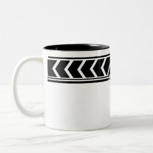 2 Couleurs Tasse classique à motif tribal géométrique noir et