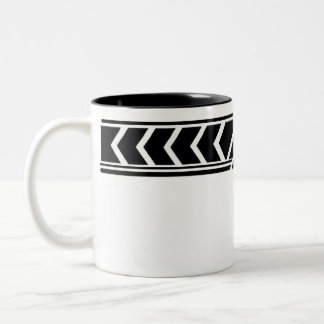 2 Couleurs Tasse classique à motif tribal géométrique noir et