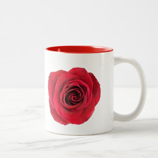 2 Couleurs Tasse classique Rose rouge (Droit)