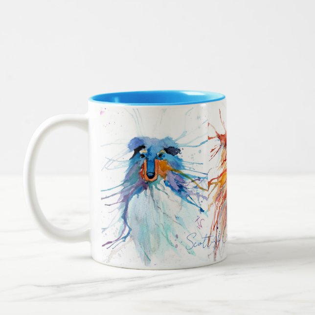2 Couleurs Tasse Collies Écossais Fantaisistes (Gauche)
