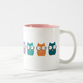 2 Couleurs Tasse colorée de hiboux