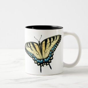 2 Couleurs Tasse colorée de papillon de machaon de tigre