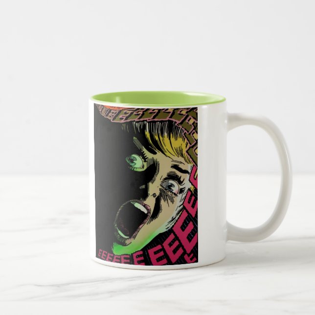 2 Couleurs Tasse COMIQUE d'ART de POP de femme criarde (Droit)