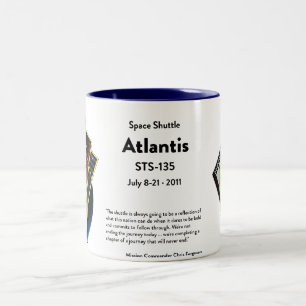 2 Couleurs Tasse commémorative de navette spatiale