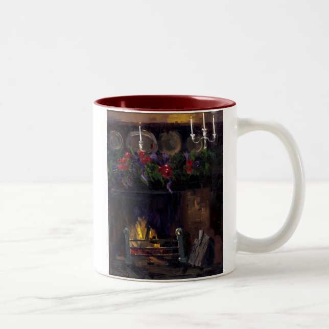 2 Couleurs Tasse confortable du feu à la maison (Droit)