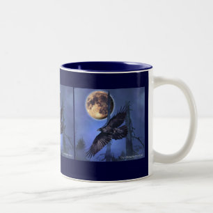 2 Couleurs Tasse Corbeau Magie Corneille Oiseau Sauvage