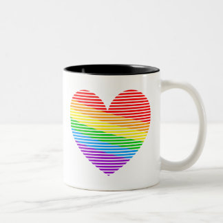 2 Couleurs Tasse Corey Tiger 80s Rainbow Stripe Heart